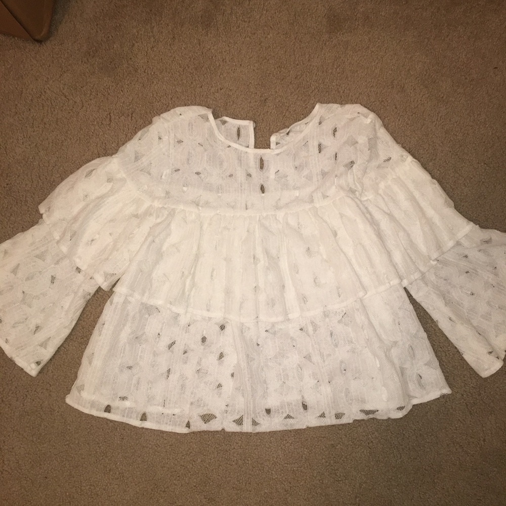 White lace shirt